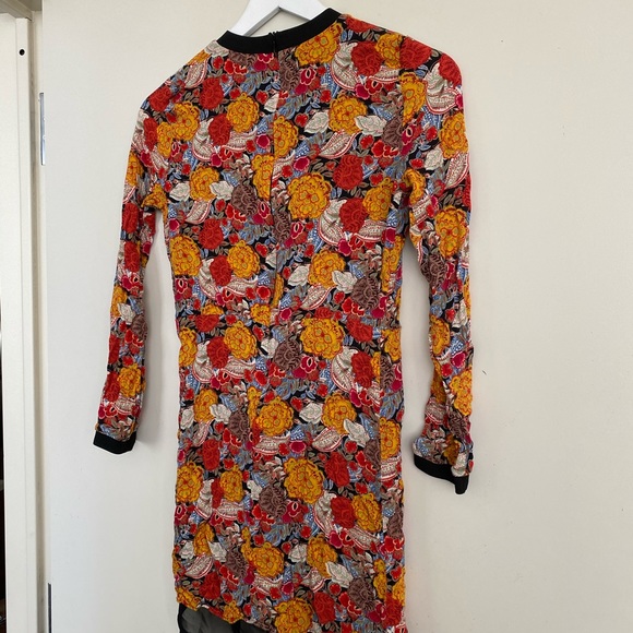 Zara TRF Printed Dress with Ribbed Trims - Picture 8 of 10